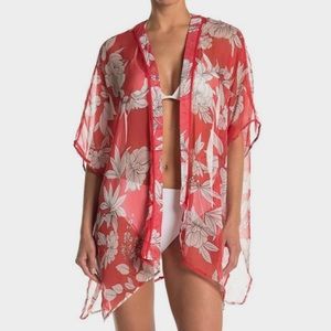 VINCE CAMUTO Botanical Floral Sheer Kimono